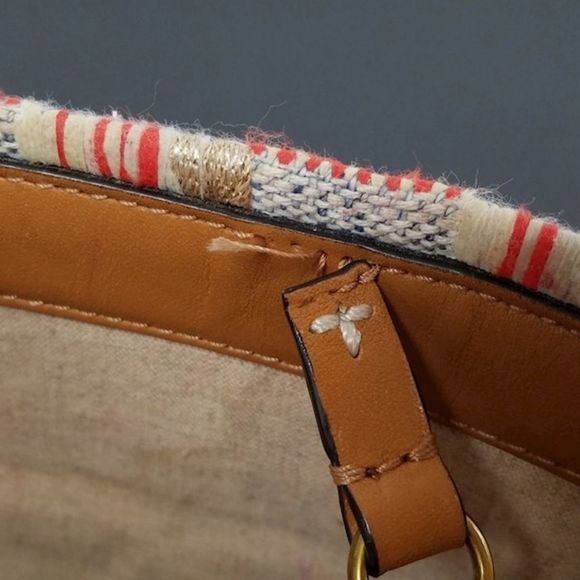 TORY BURCH Red/Blue Fringe "Frayed Tweed" Hobo 2016 Runway Bag - Picture 10 of 16